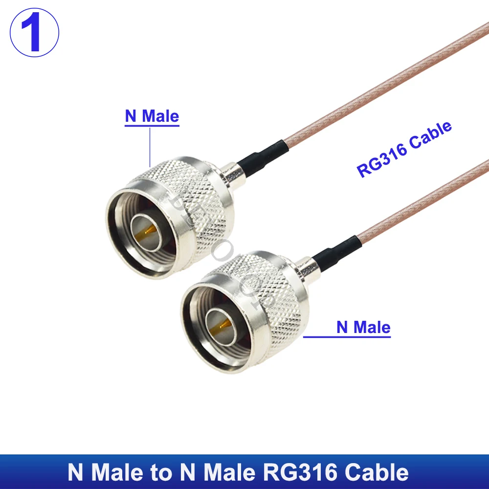 RG-316 L16 N Male to N Female Conncetor Low Loss 50 Ohm RG316 Coaxia Cable Pigtail for WIFI Router Antenna Extension Cord Jumper