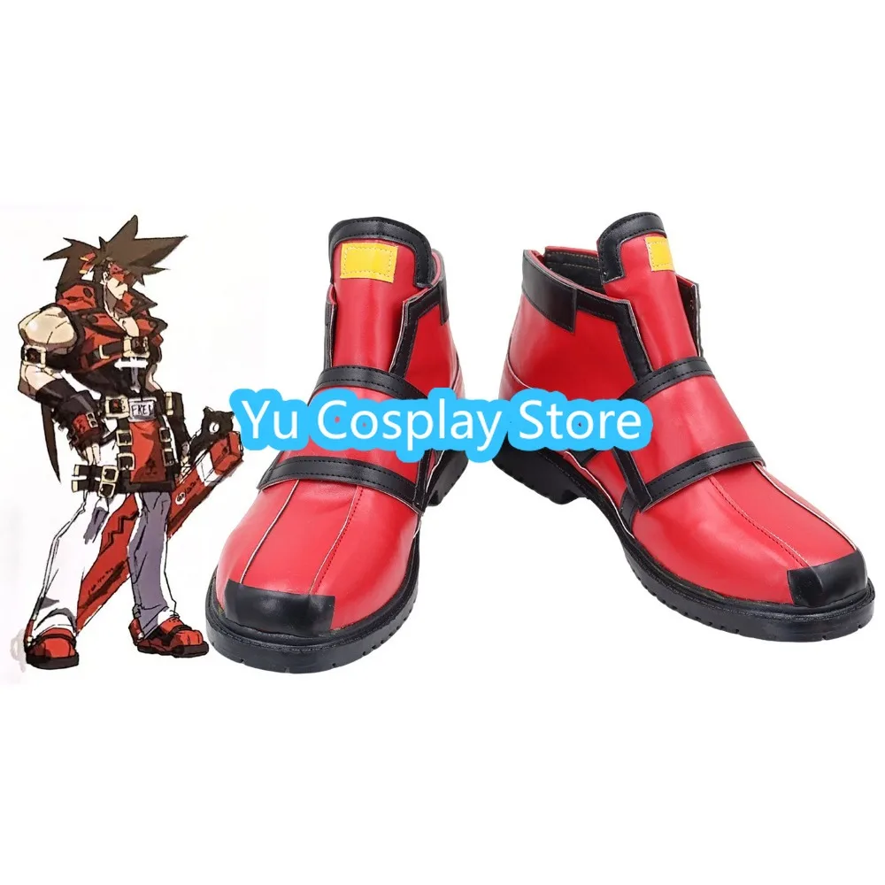

Guilty Gear Strive Sol Badguy Cosplay Shoes Red Fighting Boots Custom Made Game Anime Combat Shoes Halloween Men Boots