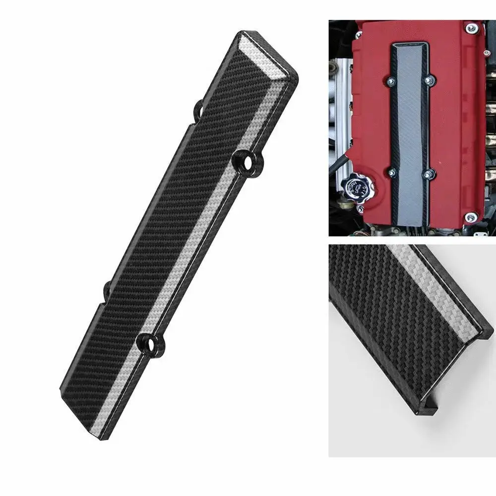 

​For Honda VTEC B Series B16 B18 Carbon Fiber Look Valve Cover Spark Plug Insert for Civic For Acura Integra Car Accessories