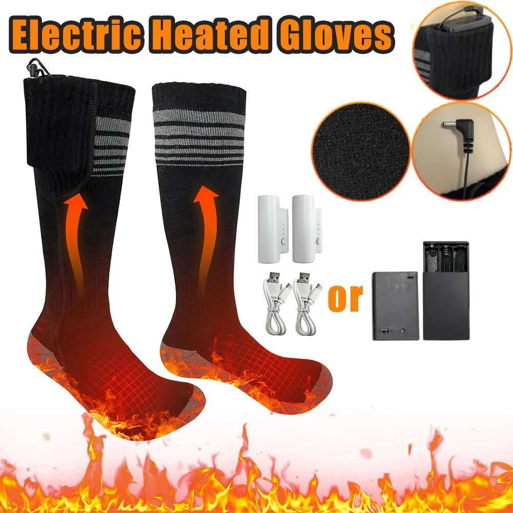 Unisex Heated Socks With USB Thermal Insulated Socks Winter Electric Heating Socks Outdoor Spots Heated Boot Camping Skiing Sock