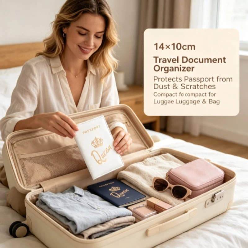 2026 Popular Matte PU Passport Cover, Simple Portable Passport Holder, Travel Document Ticket Organizer for Urban Travel