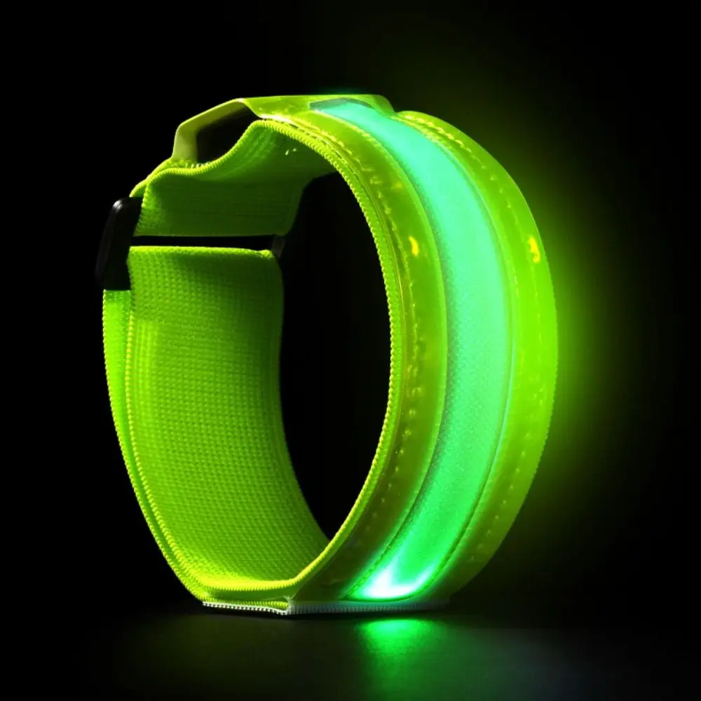 2Pcs Safety LED Light Armband Waterproof 5 Light Color Warning Wristband Adjustable Rechargeable LED Running Light