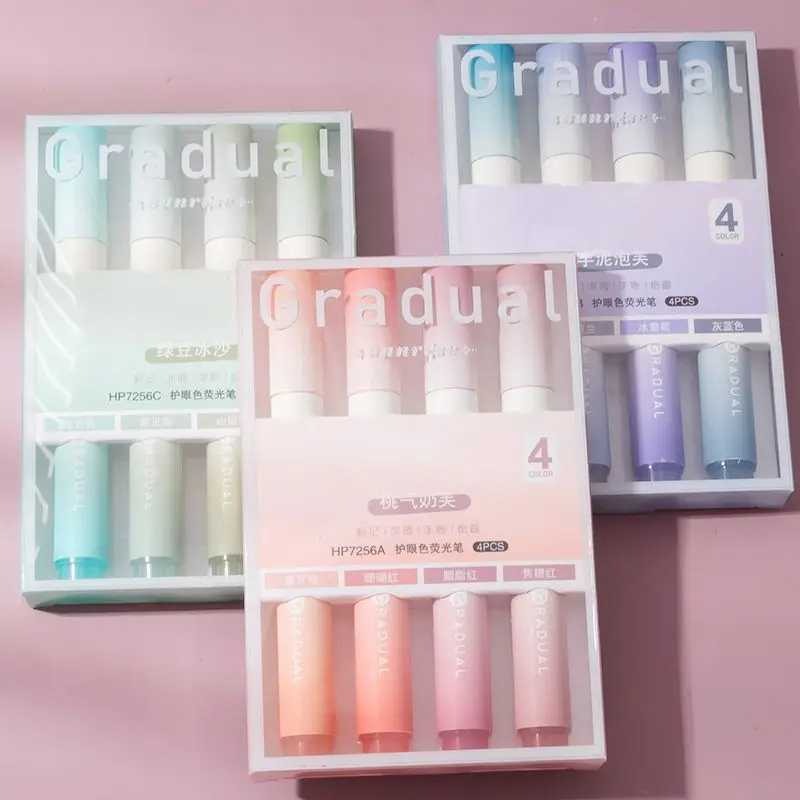 4 Pcs/Set Creative Kawaii Colored Maker Pen for Girls Writing Drawing Cute Macaron Lettering Markers Paint School Art Supplies