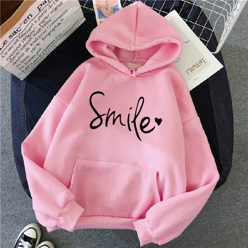 New Style Women's Lettered Loose Hoodies Female Long Sleeve Soft Warm Trendy Hoodie For Autumn Sweatshirt Fashion Streetwear