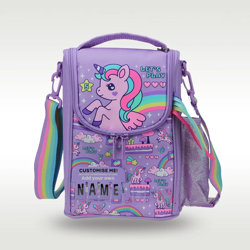 Australia Sm igg le original hot-selling children's lunch bag girl messenger bag purple unicorn kawaii waterproof 9 inch