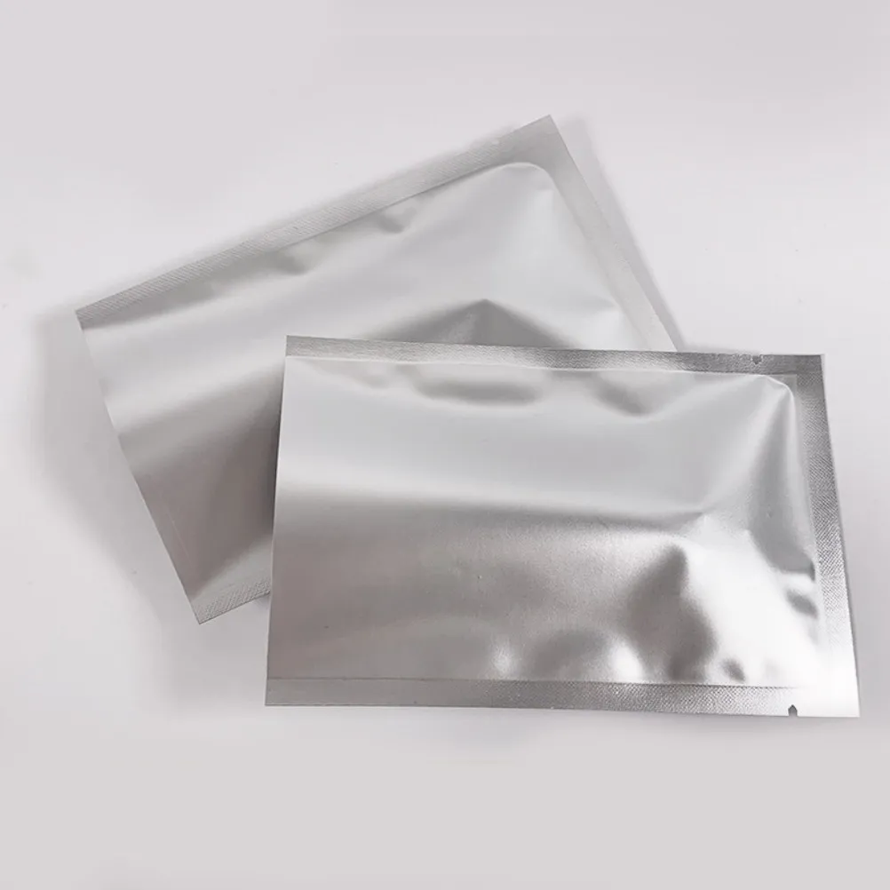100Pcs Aluminum Foil Bag Mylar Flat Sealable Food Storage Pouch Vacuum Heat Packaging Bulk for Powder Snack Tea