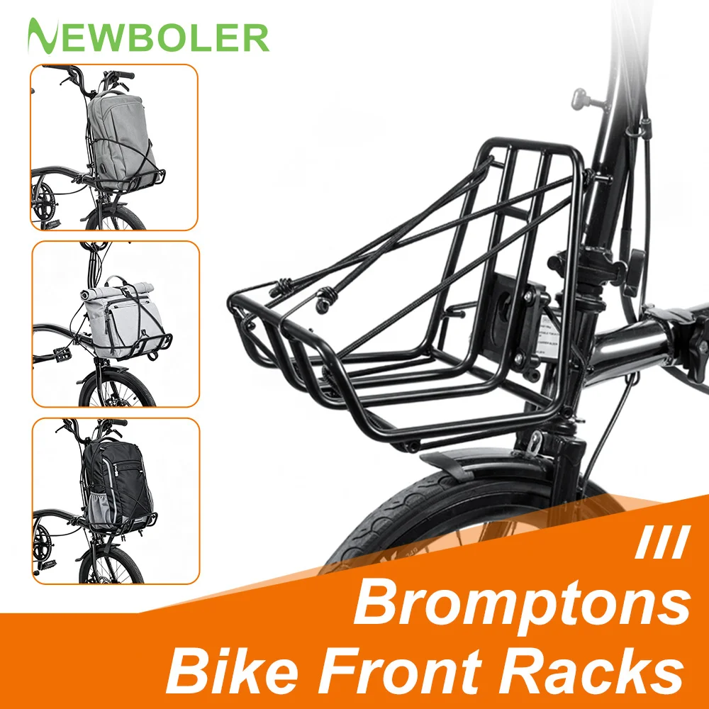 NEWBOLER Brompton Metal Front Rack For Brompton Bike Bag Front Lightweight Shelf Luggage Rack Bicycle Accessories