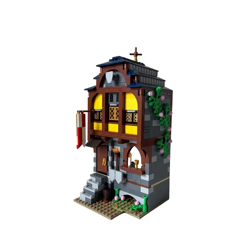

645PCS MOC medieval castle building medieval tavern model assembly building blocks toy children's birthday gift