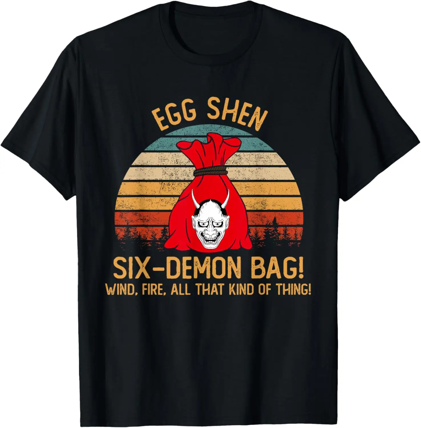 Egg Shen Vintage Movie Outfits For Men Women Six-Demon Bag T-Shirt
