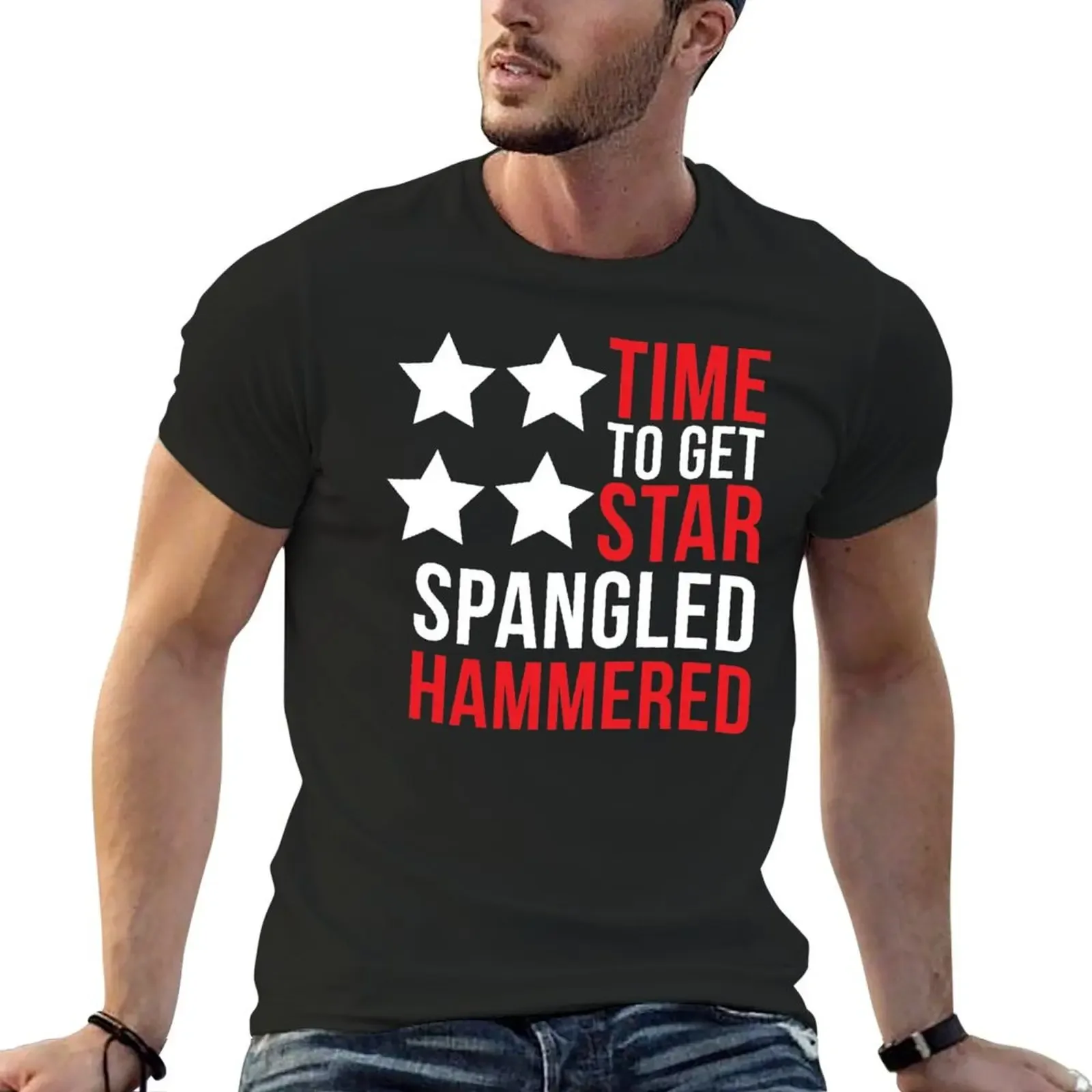 Time To Get Star Spangled Hammered T-Shirt vintage clothes aesthetic clothes Men's clothing