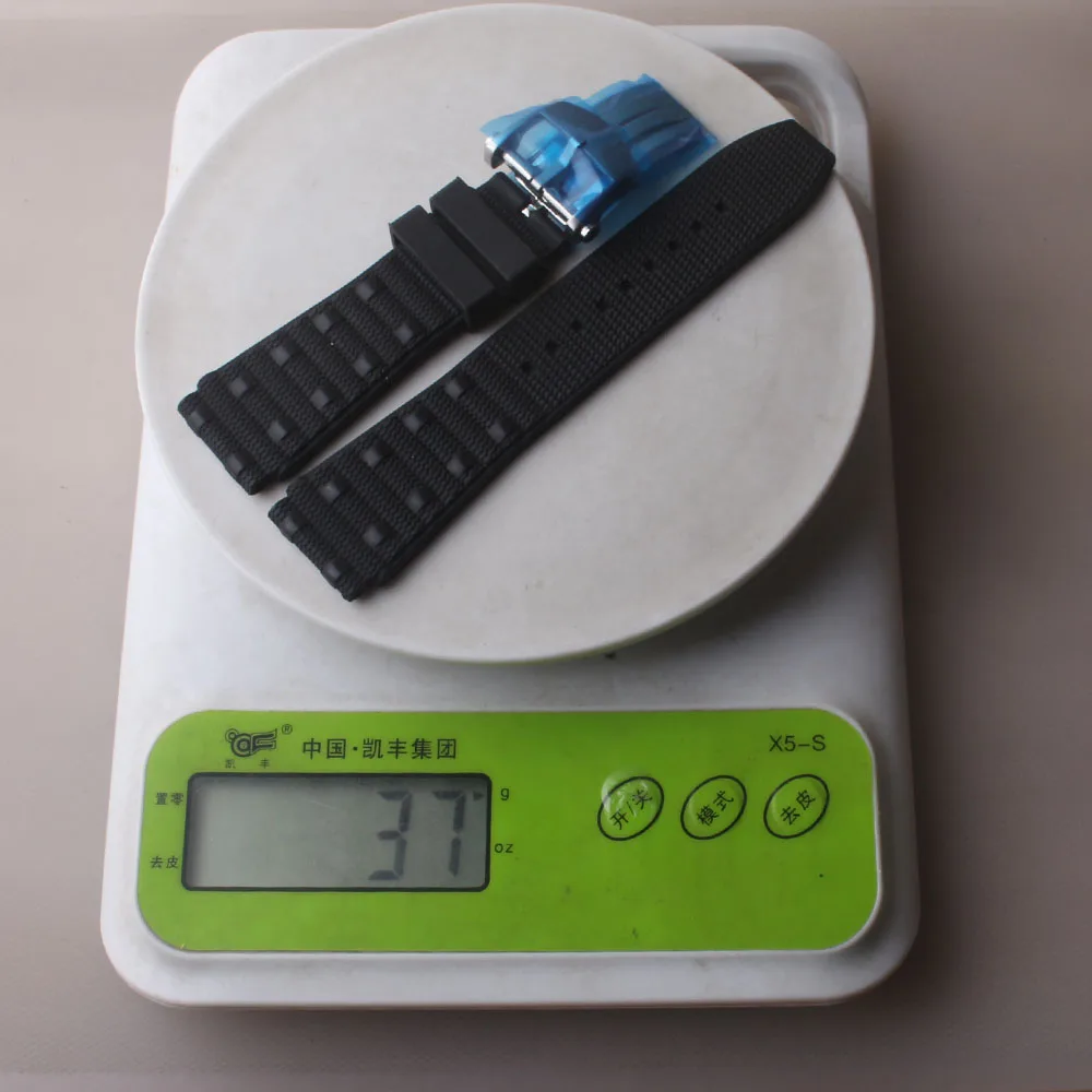 Watchband for Men's mechanical watch Avenger Superocean Strap Soft fluororubber Bracelets fold deployment Wristband Diving Bands