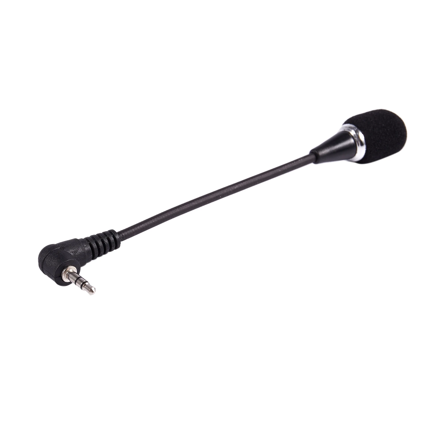 (▲★HUND)Flexible 3.5mm Jack Mini Microphone Mic For PC Laptop Desktop Skype Black
