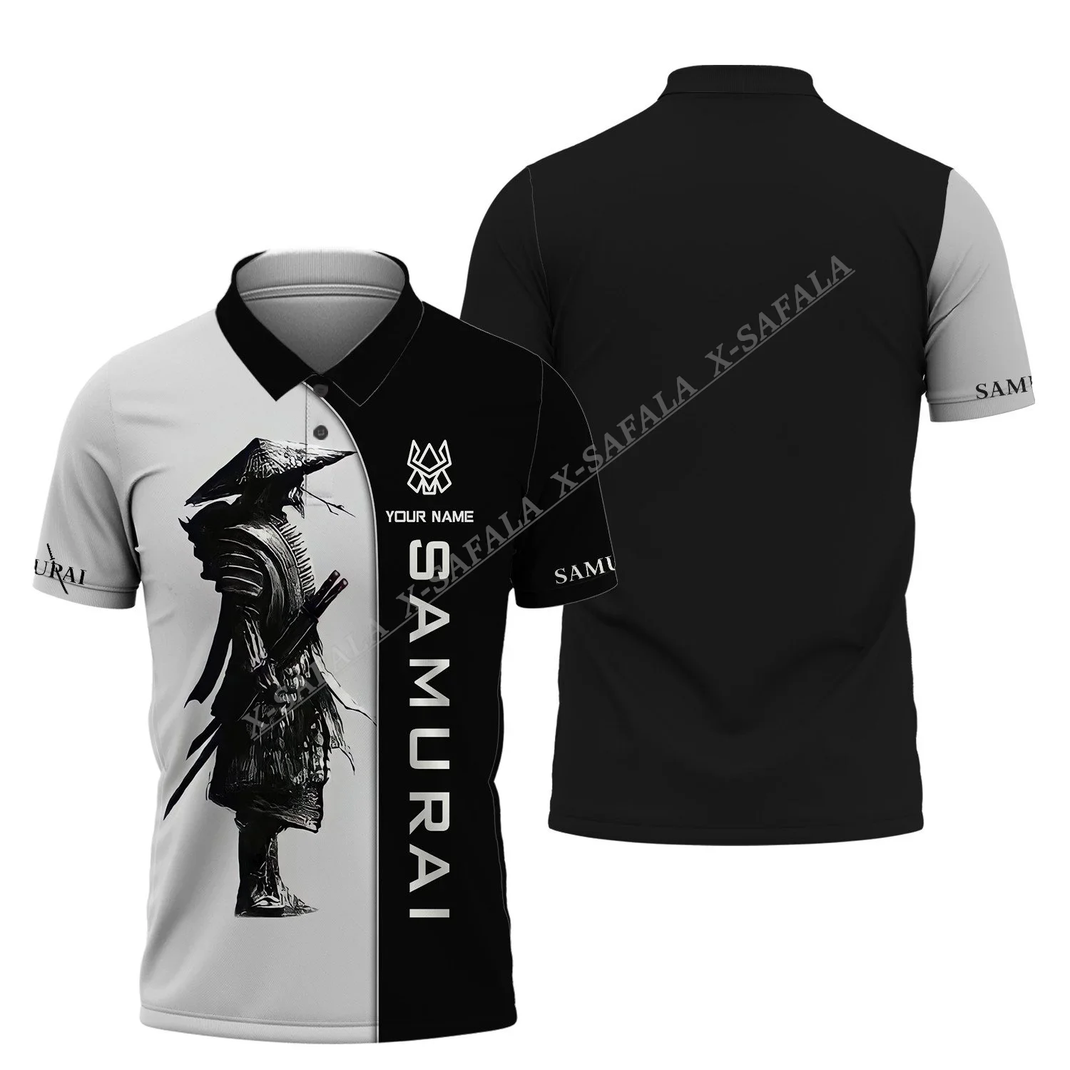 Katana  SAMURAI SAMURAI LOVERS Japan Custom 3D Printed Men Adult High Quality Polo Sport Shirts Collar Short Sleeve Top Tee