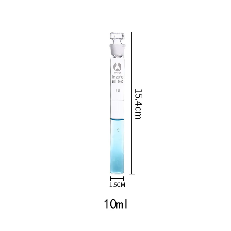Colorimetric Tubes Glass 10ml with Stoppers Lab Experiment Chemical Analysis Water Testing Supplies by JVLAB