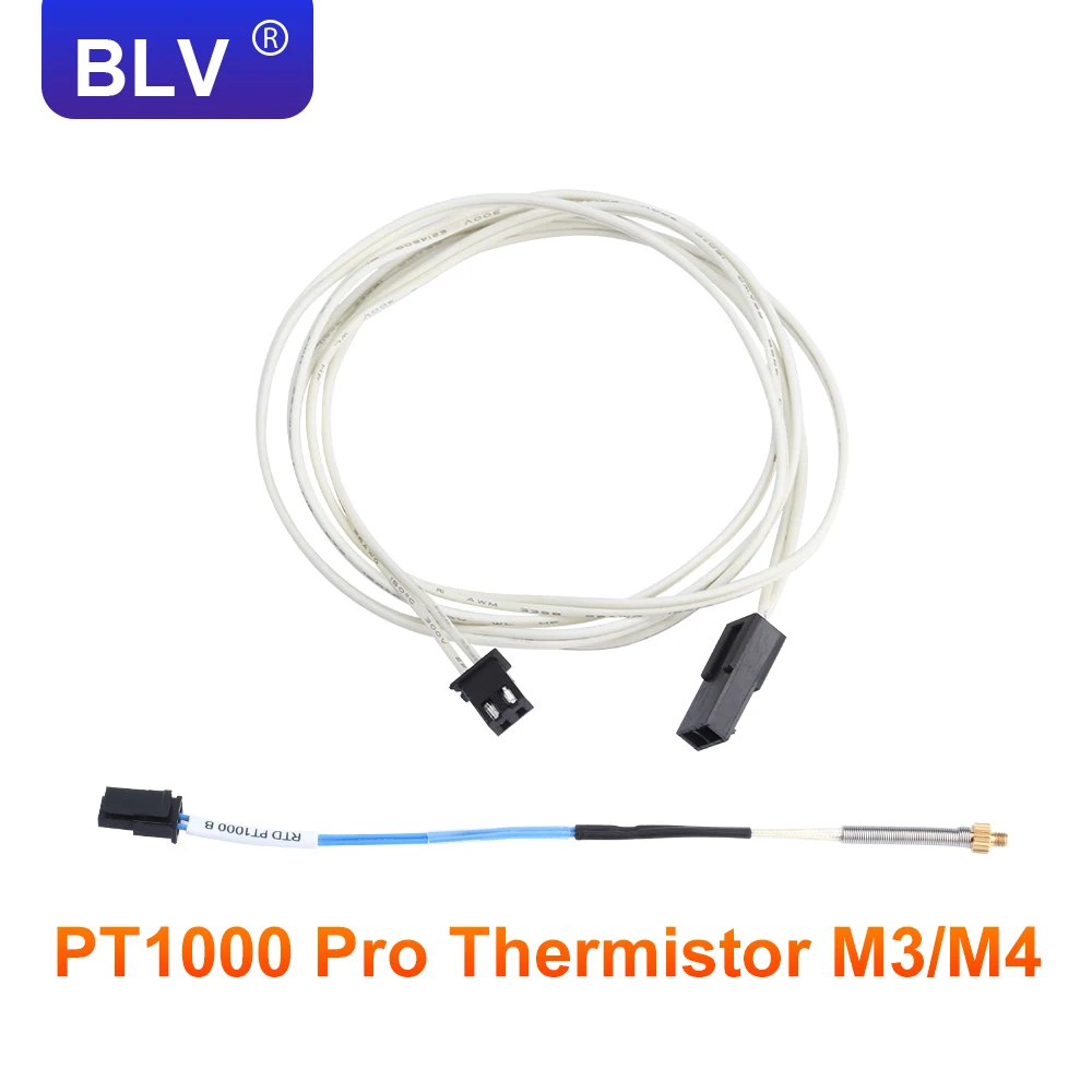 BLV® PT1000 Pro Thermistor Cartridge M3 M4 Screw Temperature Sensor High temPerature 450℃ 3D Printer