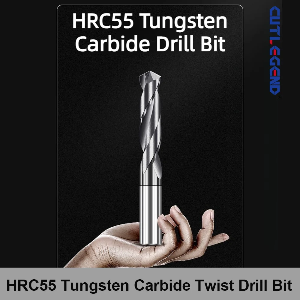 CUTLEGEND HRC55 Solid Carbide Twist Drill Bit Dia 0.5mm-16mm Coated Straight Shank CNC Machinery Tool Metal Steel Drilling Hole