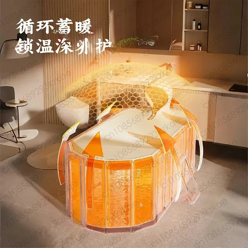 Foldable Bathtub Household Bath Bucket Quick Opening Bath Bucket Thickened Thermal Insulation Bath Bucket