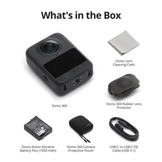 DJI Osmo 360 camera, 8K dual CMOS sensor, dubbele 1 inch 10-bit D-Log opname, waterdicht, 72 MP virtual reality
