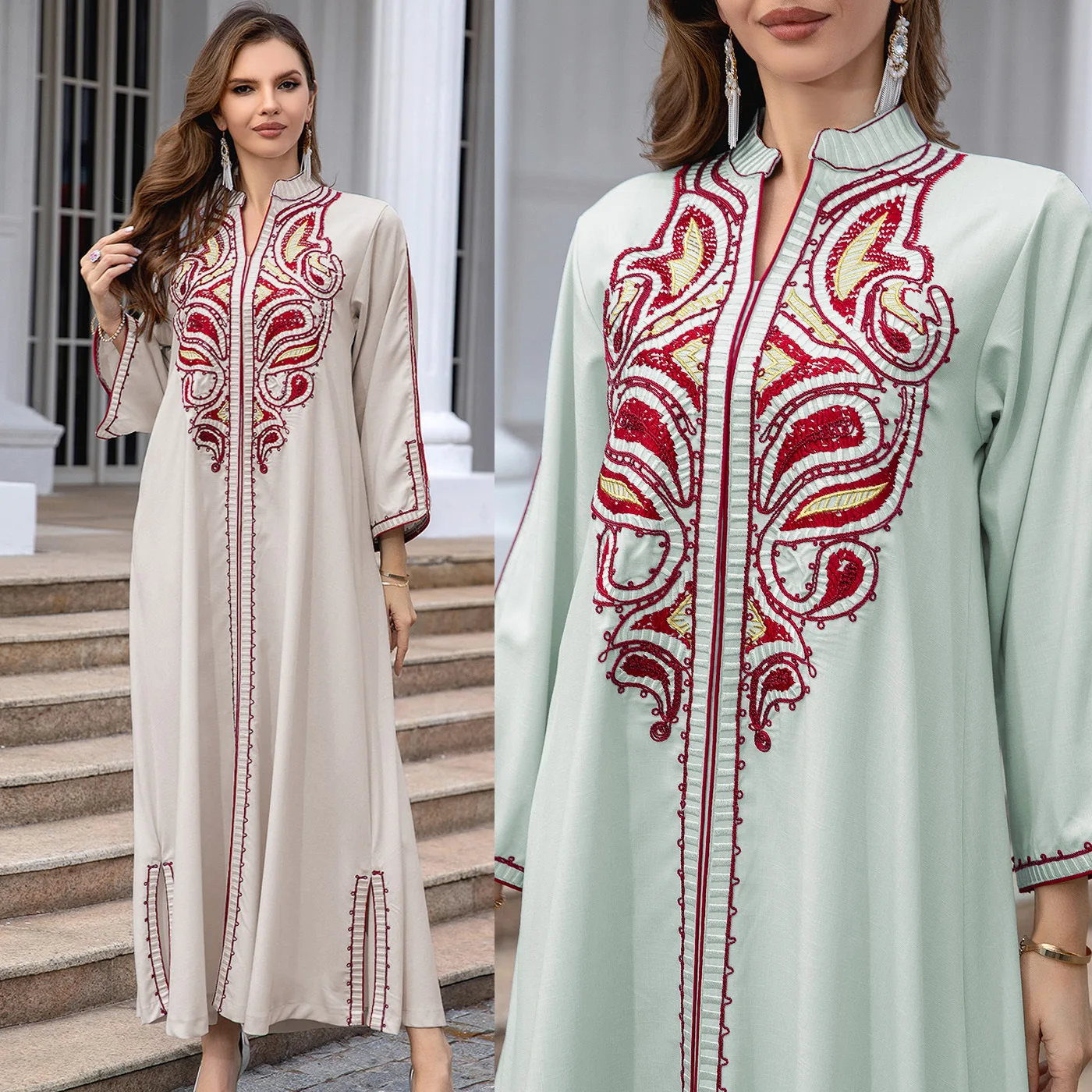 

High Quality Embroidered Abaya Casual Evening Dress for Women New Elegant Modern Maxi Dress Loose Islam Women Muslim Clothing