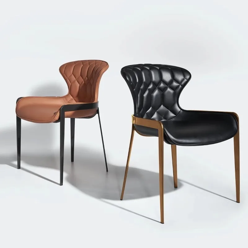 

Microfiber leather chair designer minimalist casual backrest Nordic style fashion dining chair