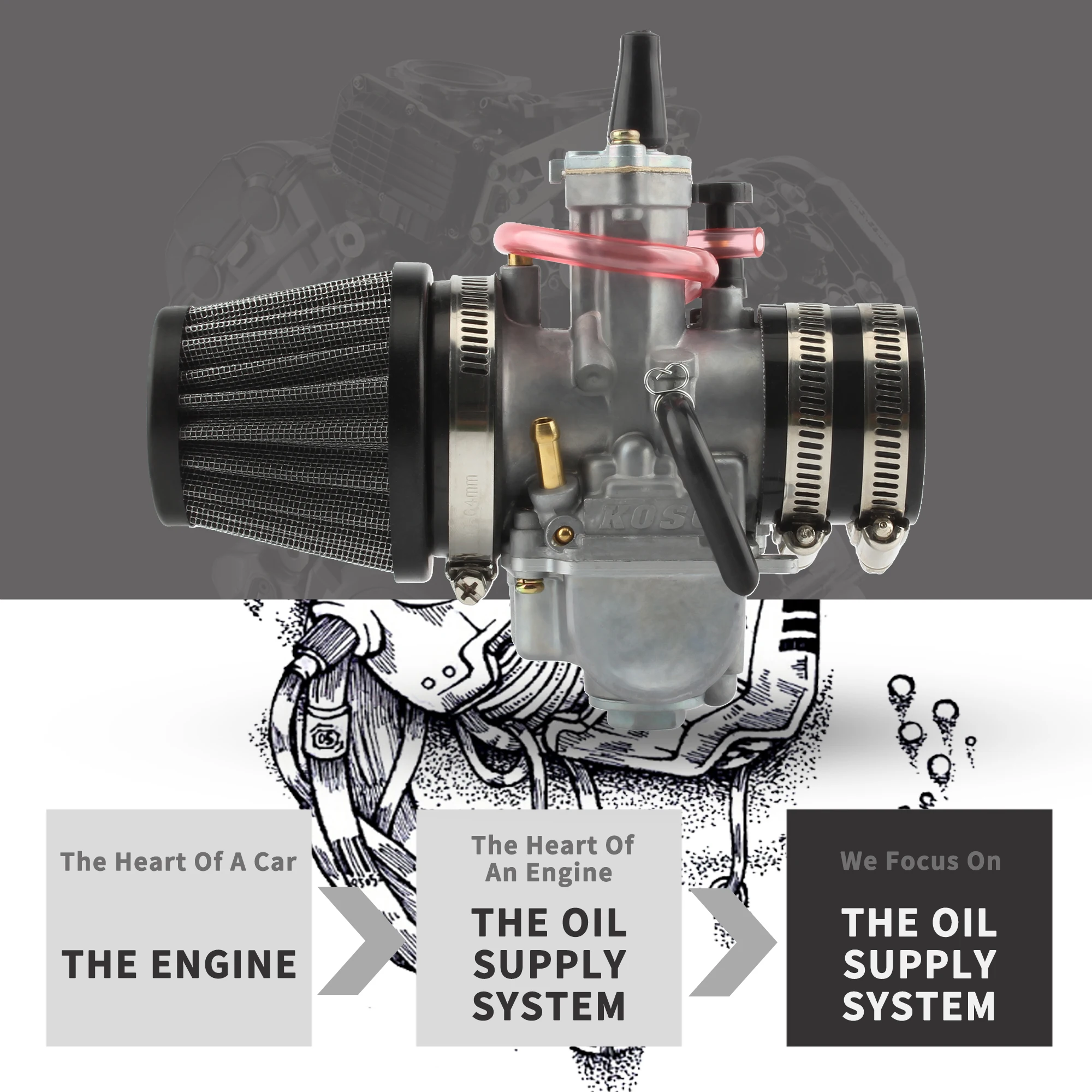 ل KOSO Keihin PWK 30 32 دراجة نارية المكربن مع فلتر الهواء كمية الأنابيب GY6 2 السكتة الدماغية موتوكروس صغيرة ATV دراجة الطرق غير الممهدة الذهاب كارت
