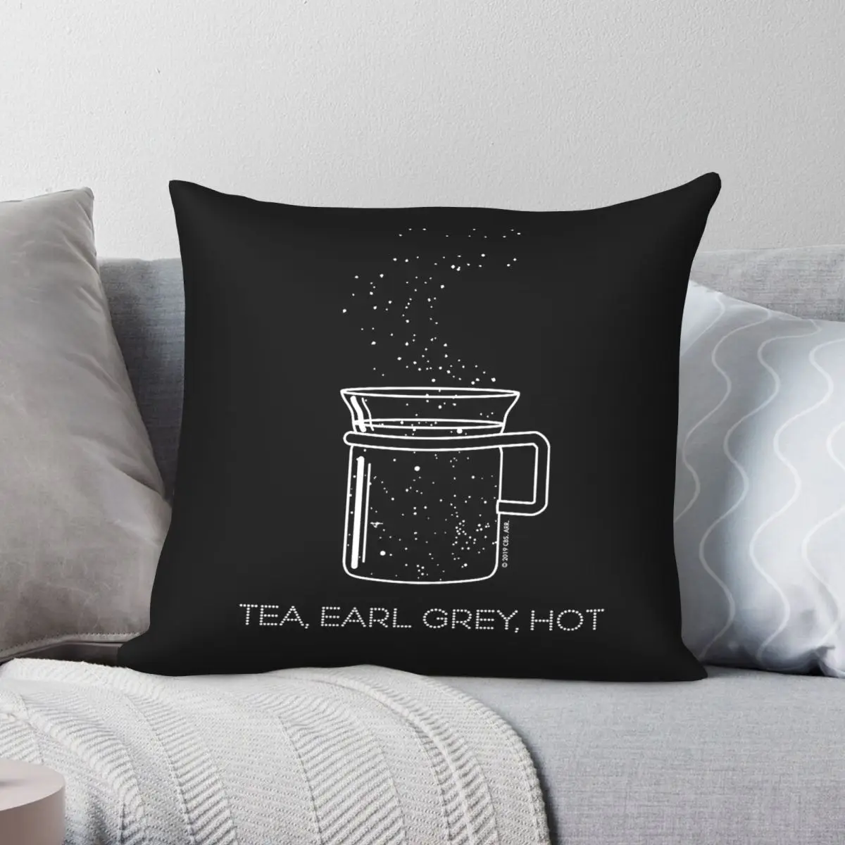 Tea Earl Grey Hot Captain Picard Square Pillowcase Polyester Linen Velvet Printed Zip Decorative Car Cushion Cover