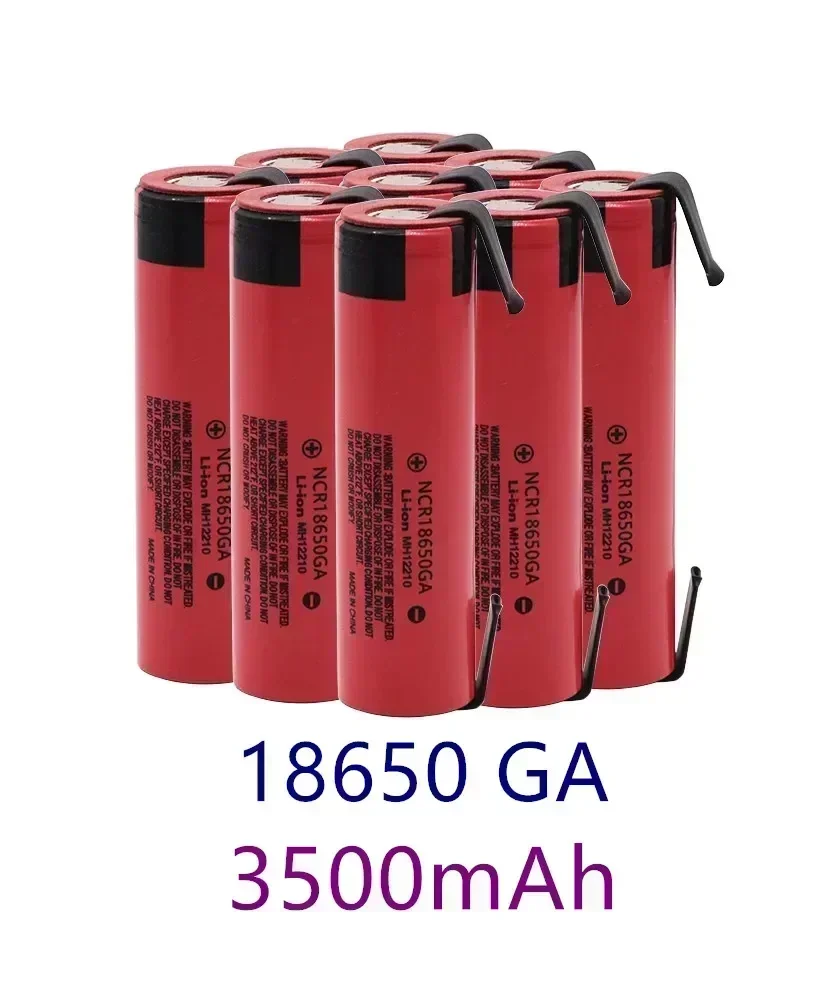 

NCR18650 GA 20A Discharge 3.7 V 3500mAh 18650 Battery Battery For Toy Flashlight Flat-top Lithium Battery + DIY Nickel