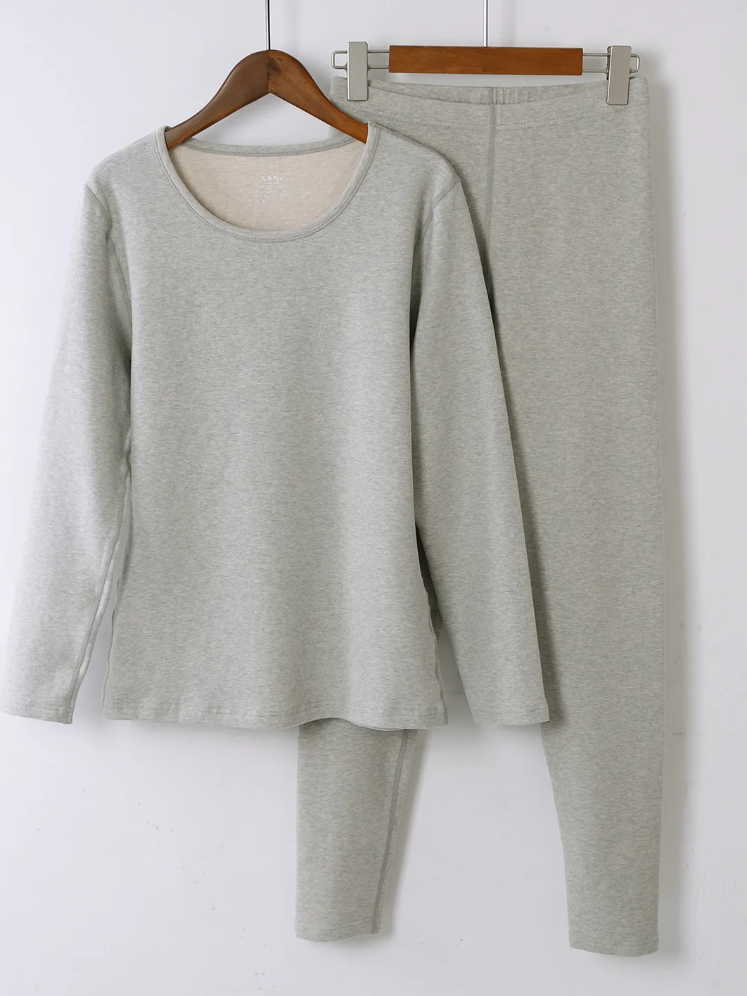 ladies-mid-thick-cotton-nylon-autumn-clothes-set-brushed-thin-fleece-round-neck-breathable-warm-underwear-autumn-winter-base