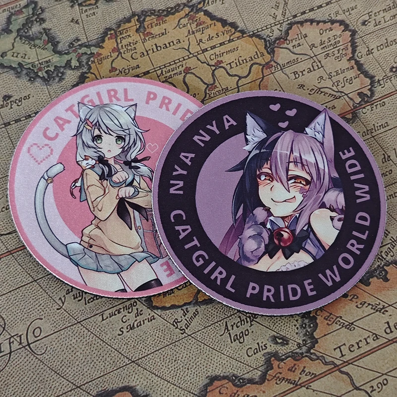 

Cat Girl Pride World, широкая круглая нашивка, тактический значок с принтом NYA для украшения одежды и рюкзака