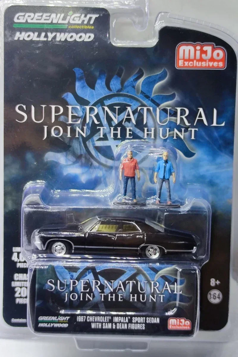 1:64 Сверхъестественное 1967, Chevrolet Impala Sport Sedan, литая под давлением модель автомобиля из металлического сплава, игрушки для детей, коллекция подарков