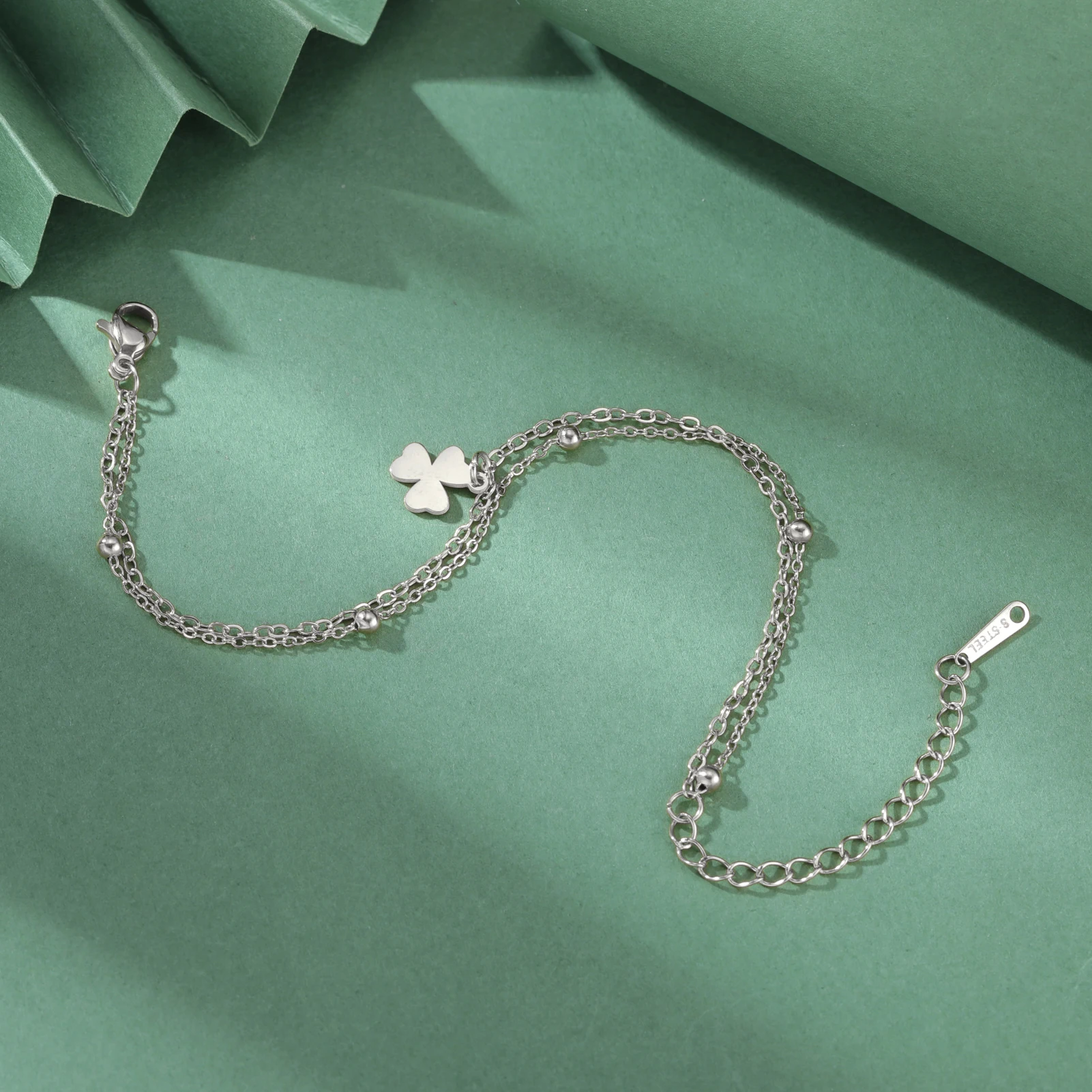 COOLTIME Edelstahl Kleeblatt Armband Mode Frauen Paar Charm Armband Schmuck St. Patrick's Day Geschenk – Detail 17