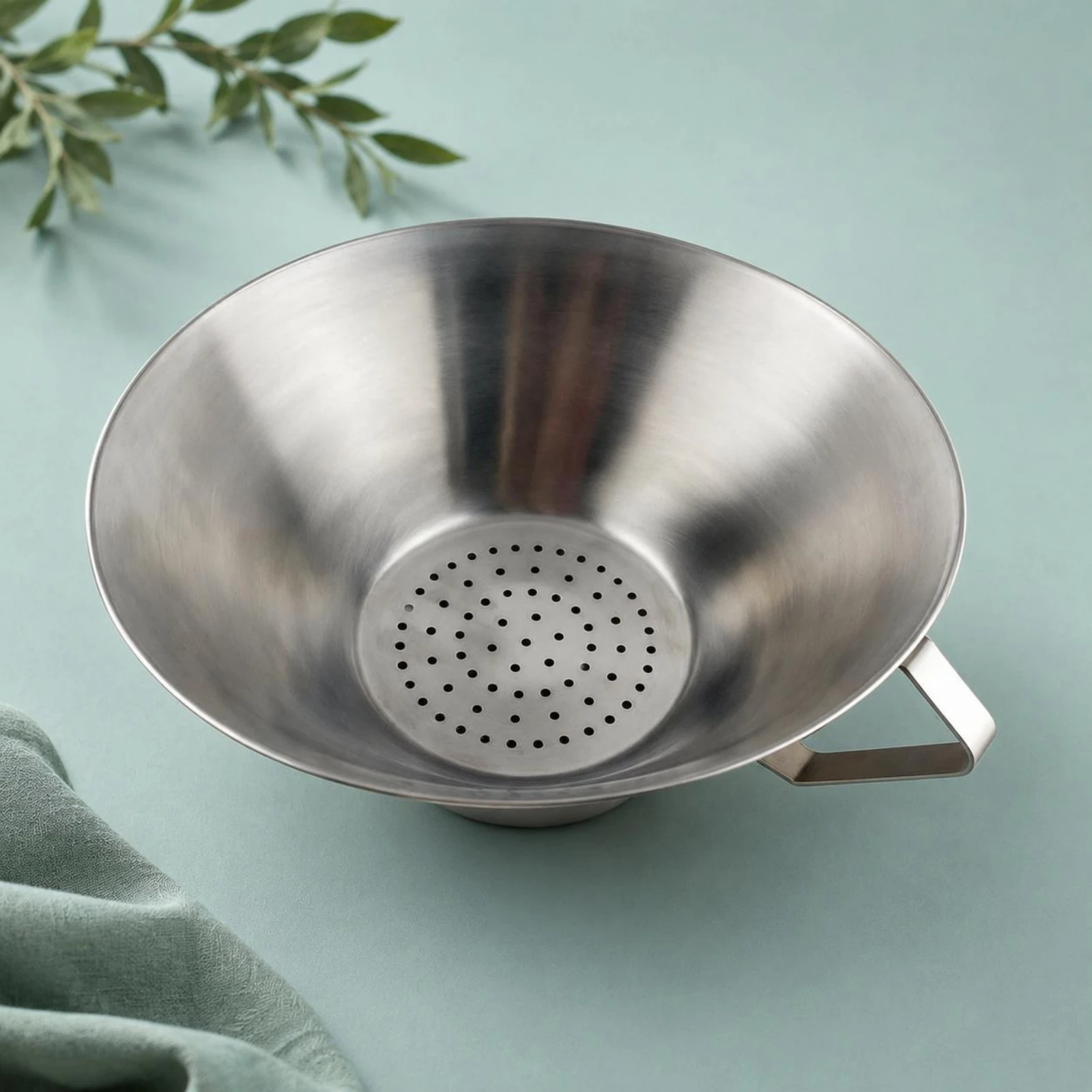 Oil Strainer Bowl Perforated Base Broth Strainer Bowl Stainless Steel Colander Rustproof Food Prep Gear Easy to Clean