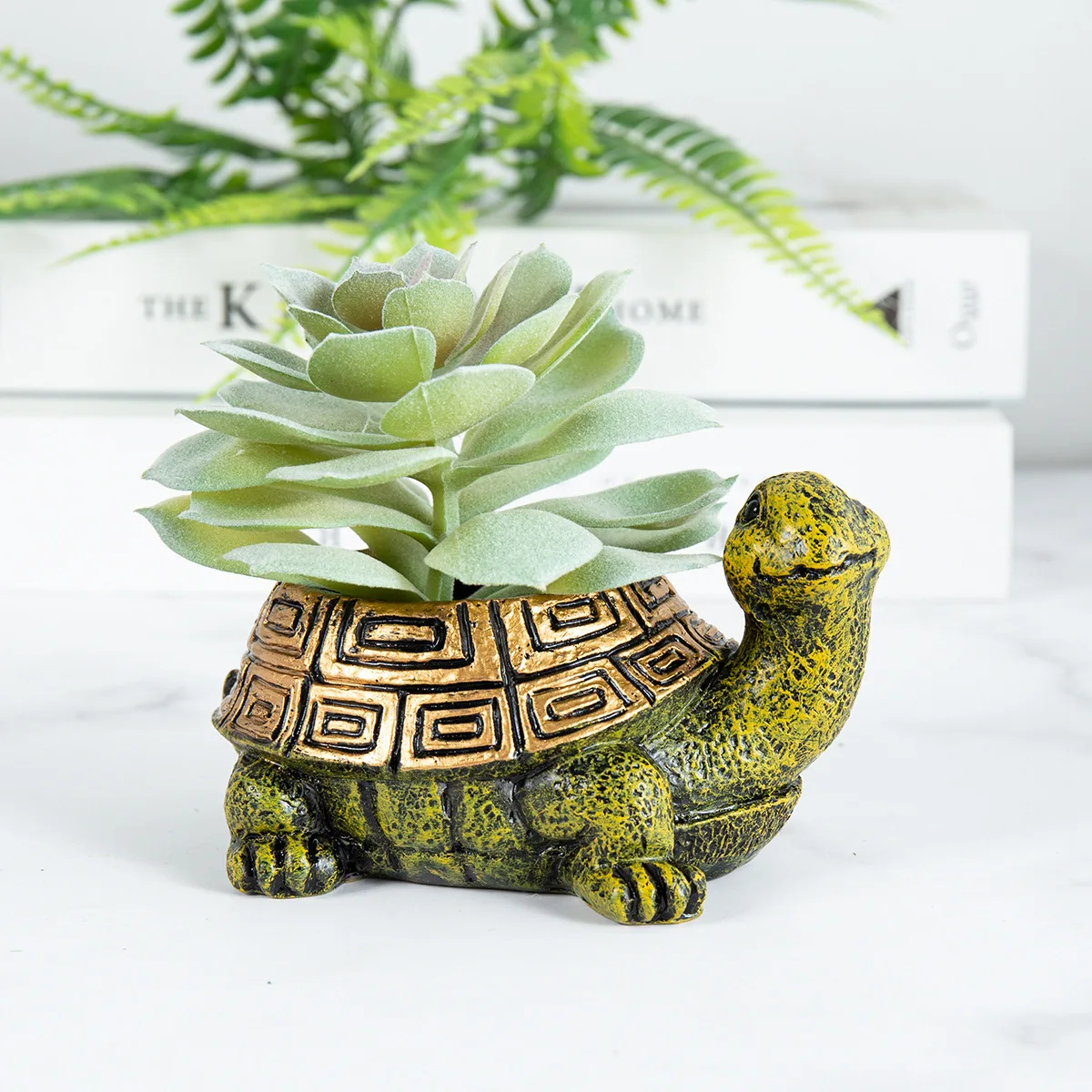 

Cute Turtle Shaped Succulent Planter - Resin Animal Flower Pot for Garden & Home Decor