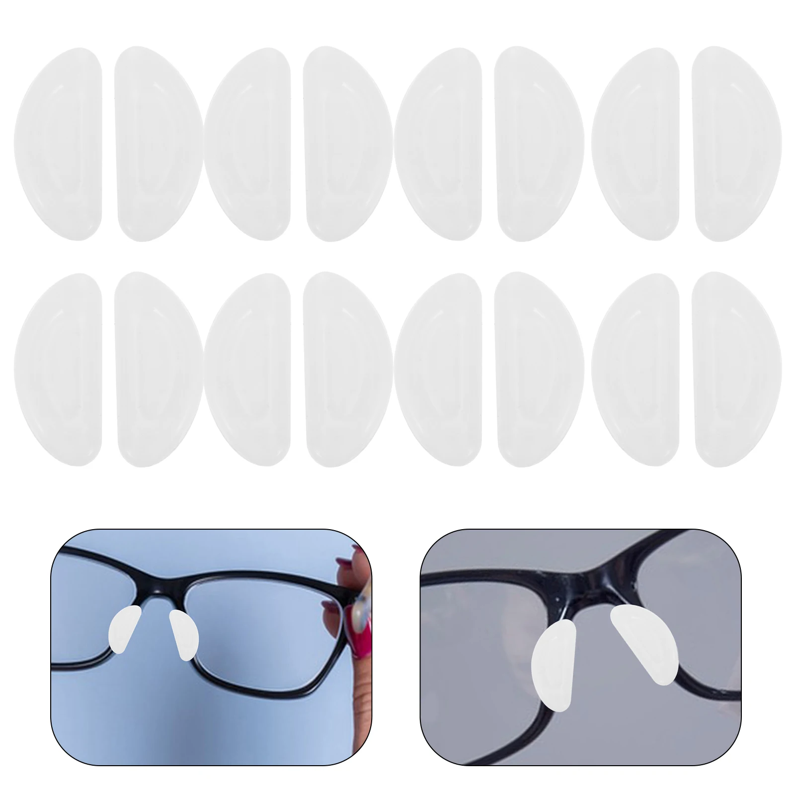 

Silicone Eyeglass Nose Pads Ultrasoft Adhesive Non Slip Cushion Replacement White Universal Fit For Sunglasses Optical