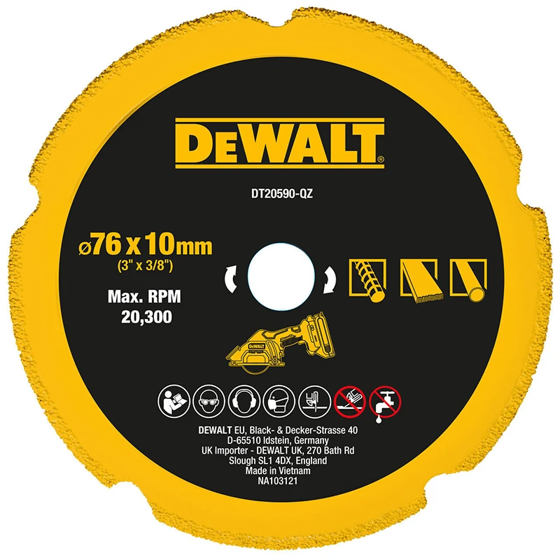 Dewalt DCS438 Angle Grinder Original Cutting Wheel 76*10MM For Metal/Wood/Stone Universal Saw Blade DT20590