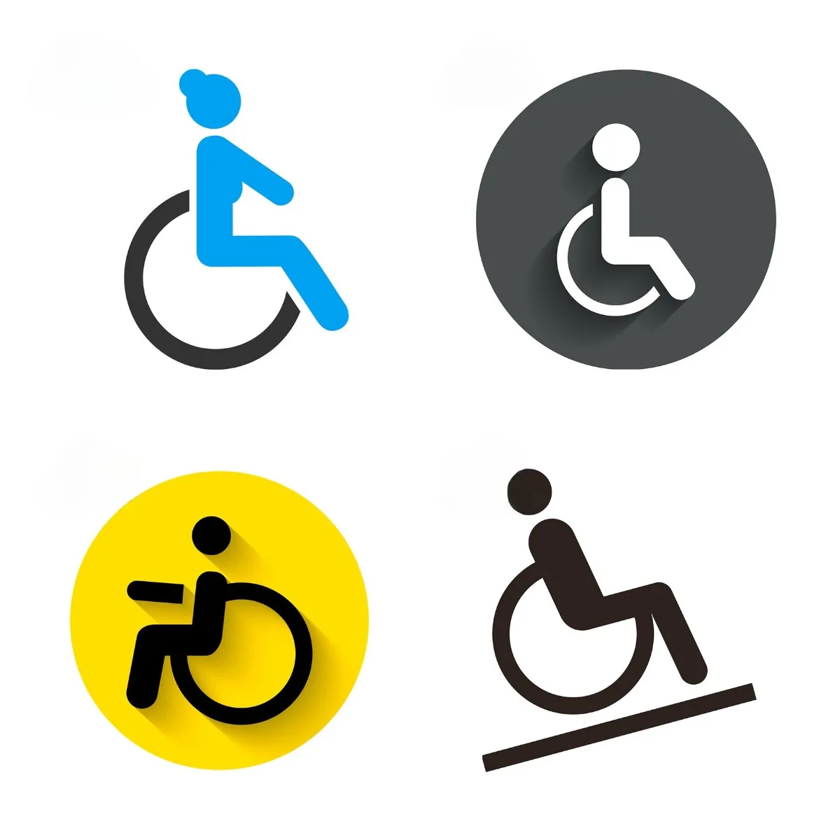 Disabled Sign Yellow Car Stickers Scratch-Proof Decal Windows Trunk Creativite Decoration