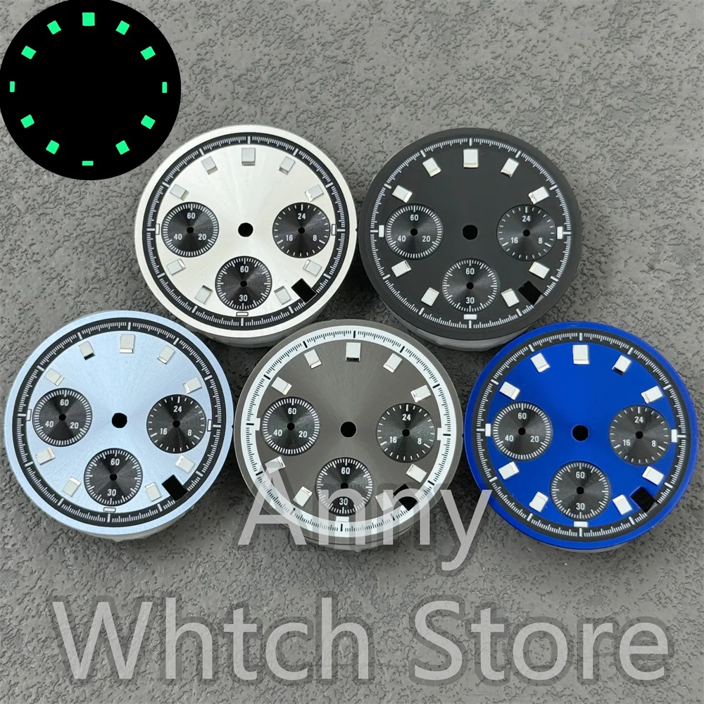 Esfera de reloj VK63 de 30mm, accesorio de índice luminoso compatible con movimiento VK63 VK63A