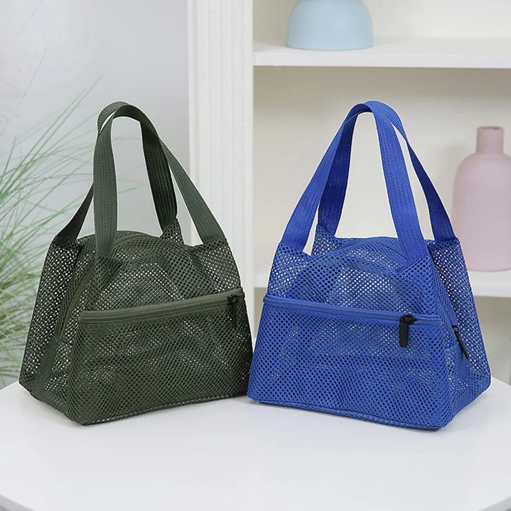 Breathable Mesh​ Mesh Beach Bag​​ ​​Large Capacity​​ Foldable​​ Wash Storage Bag ​​Lightweight Quick-Drying Makeup Bag