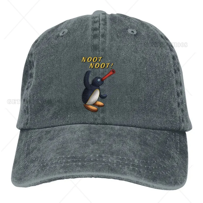 

Washed Men's Baseball Cap Trucker Snapback Caps Dad Hat Noot Pingu Pinga Penguin TV Golf Hats