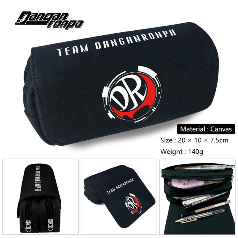 Anime Dangan Ronpa Monokuma Pencil Case Student School Pen Zipper Stationery Bag Cartoon Boys Girls Make-up Cosmetic Case