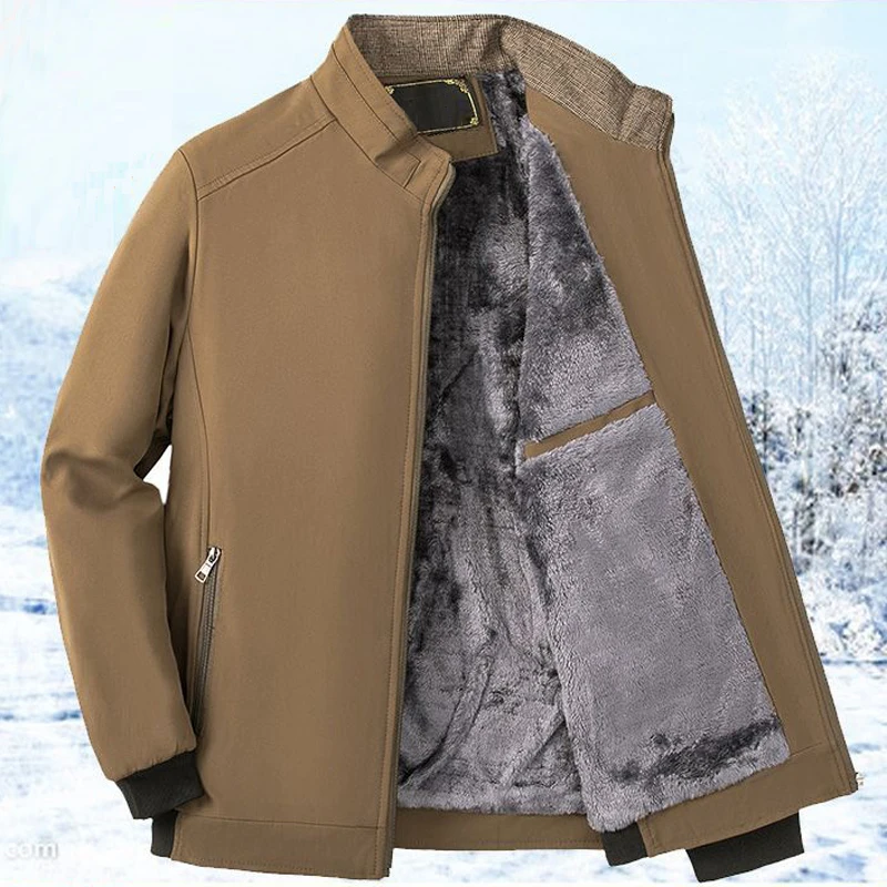 

Теплая флисовая внутренняя куртка, мужские зимние куртки для мужчин, зимние пальто, новые деловые утепленные парки с воротником-стойкой, мужская верхняя одежда L-3XL