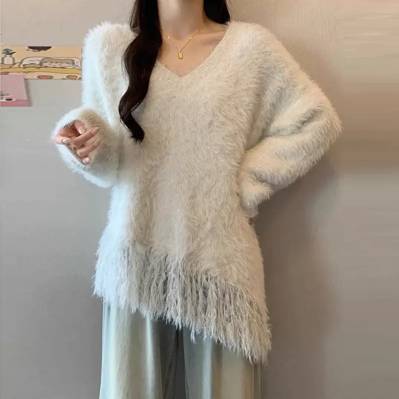 

Sweaters Jumpers Pullovers Womens Pullover Knitwears Jerseys White Pleated Shoulder Restaurant Dinner Date Night Romance Simple