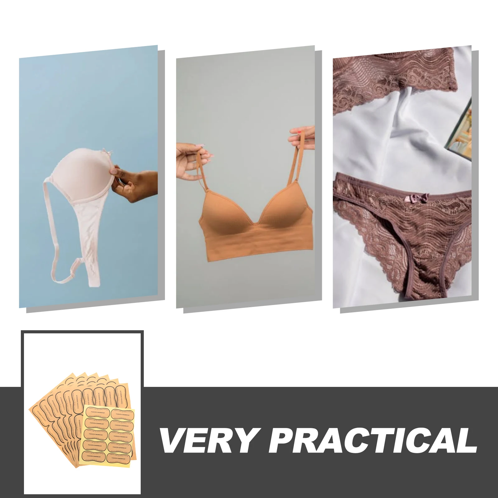 

100pcs Bikini Stickers Swimsuit Adhesive Protective Decal Underpants Paper Private Part Panty Liner Reusable Strong