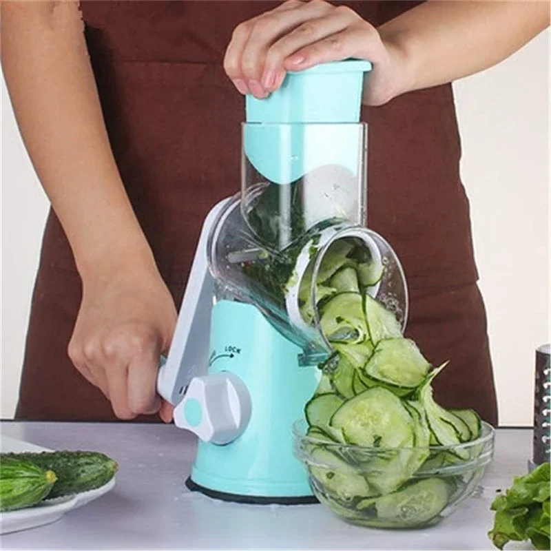 

Multifunctional Hand Cranked Rotating Drum Type Vegetable Cutter Stainless Steel For Hone Kitchen Food Shredder