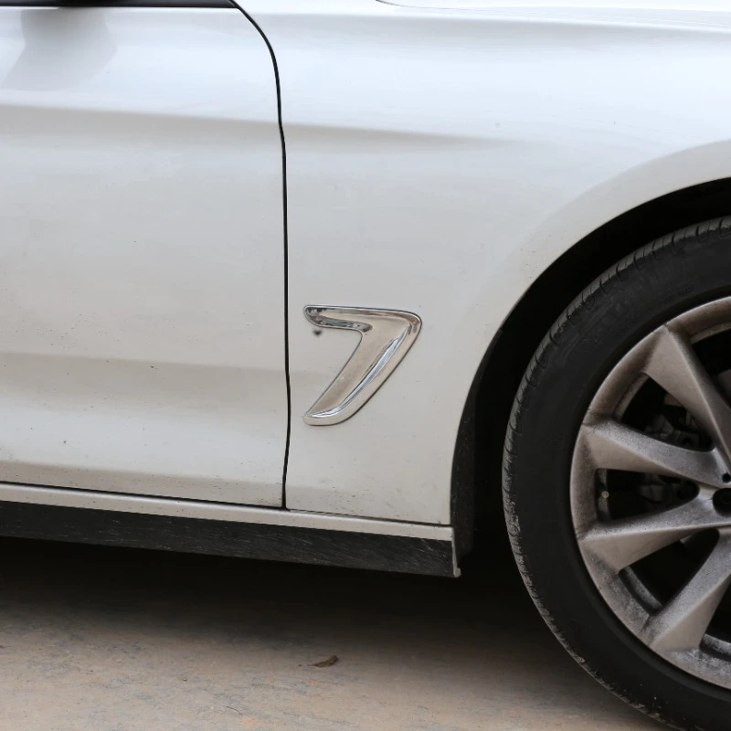 لسيارات BMW 3 Series GT F34 2018-2019 ABS الفضة سيارة الجانب غطاء فتحة التهوية هود الحافة الحاجز ملصق الكسوة اكسسوارات السيارات #4