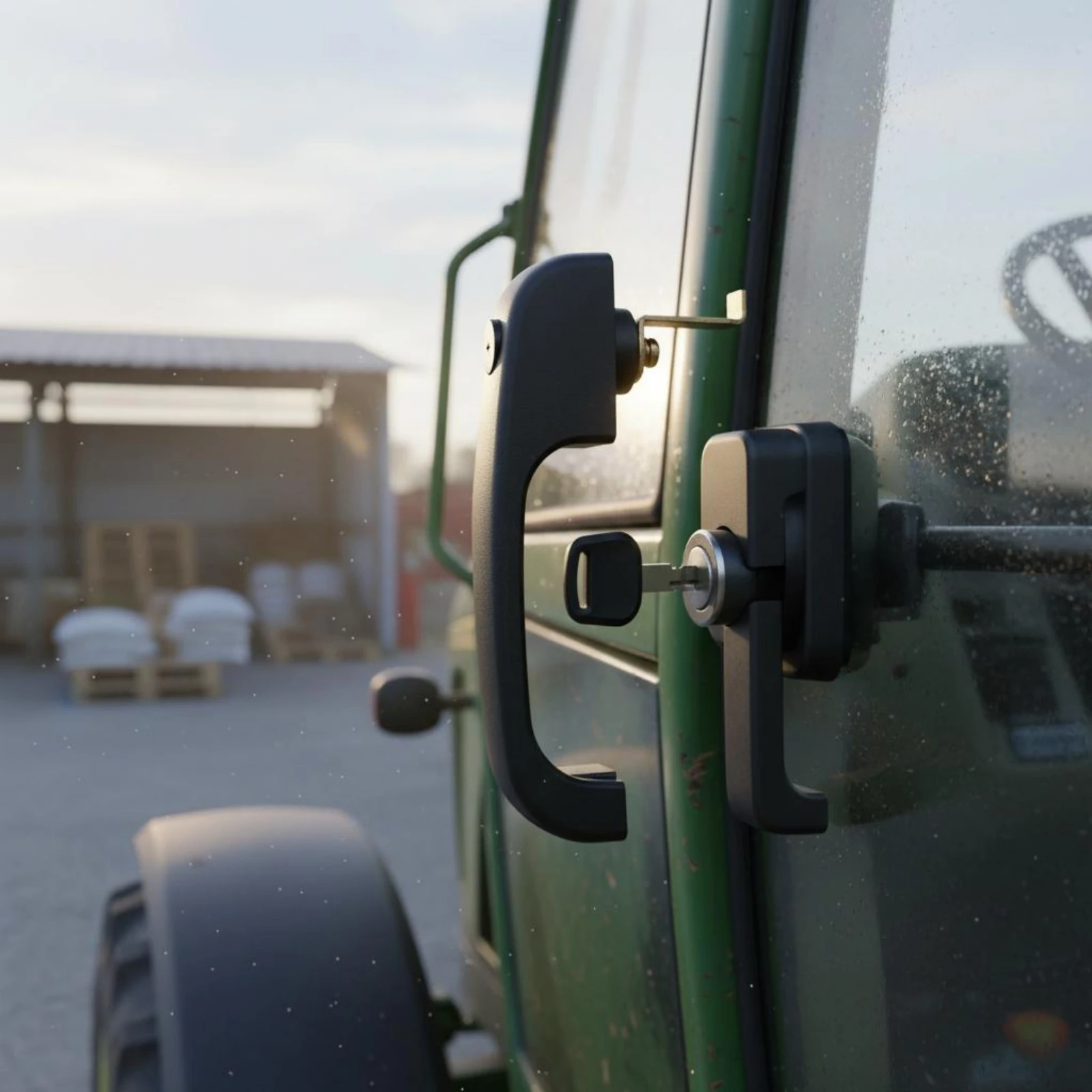 Door Handle Lock Set Heavy Duty Forklift Door Locking Handle Vehicle Hardware Easy Installation for Warehouses