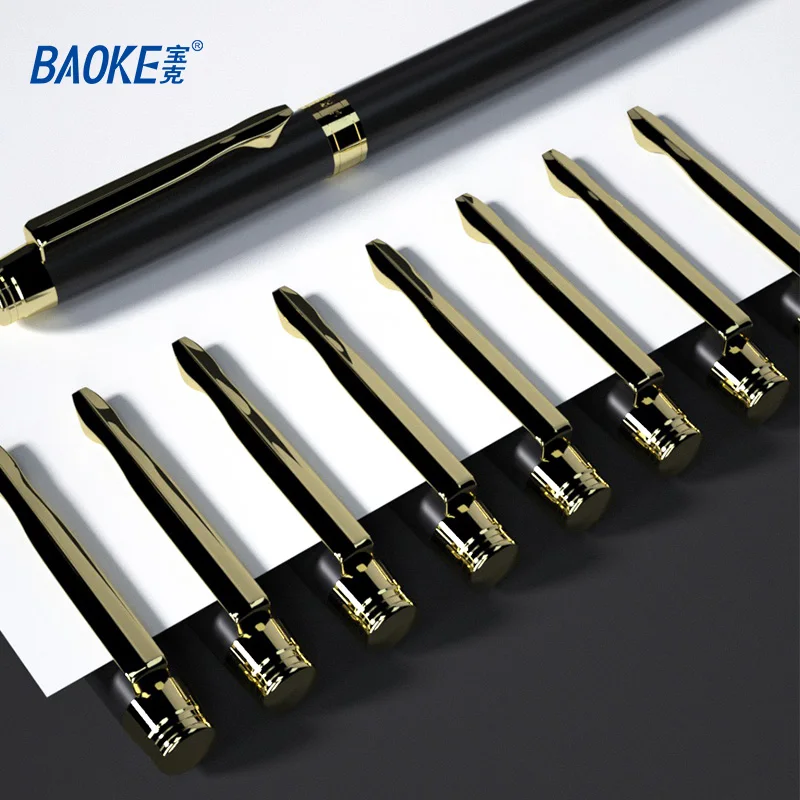 BAOKE PM177 12pcs 0.5mm Exquisite Metal Gel Pen Set