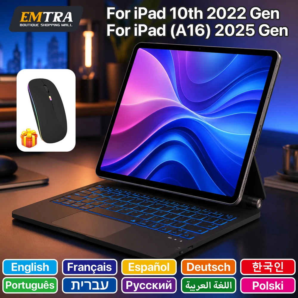 

2026 New iPad Magic Keyboard with Multi‑Touch Trackpad, Magnetic Bluetooth Keyboard Case for iPad Pro 13/11/12.9 Air 6/5/4 10.9