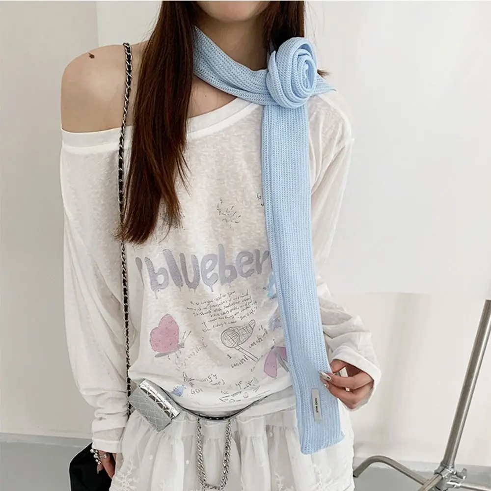 

Cravat Long Scarf Neckerchief Decoration Wrap Rose Flower Scarves Scarf Accessories Collocation Clothing Accessories