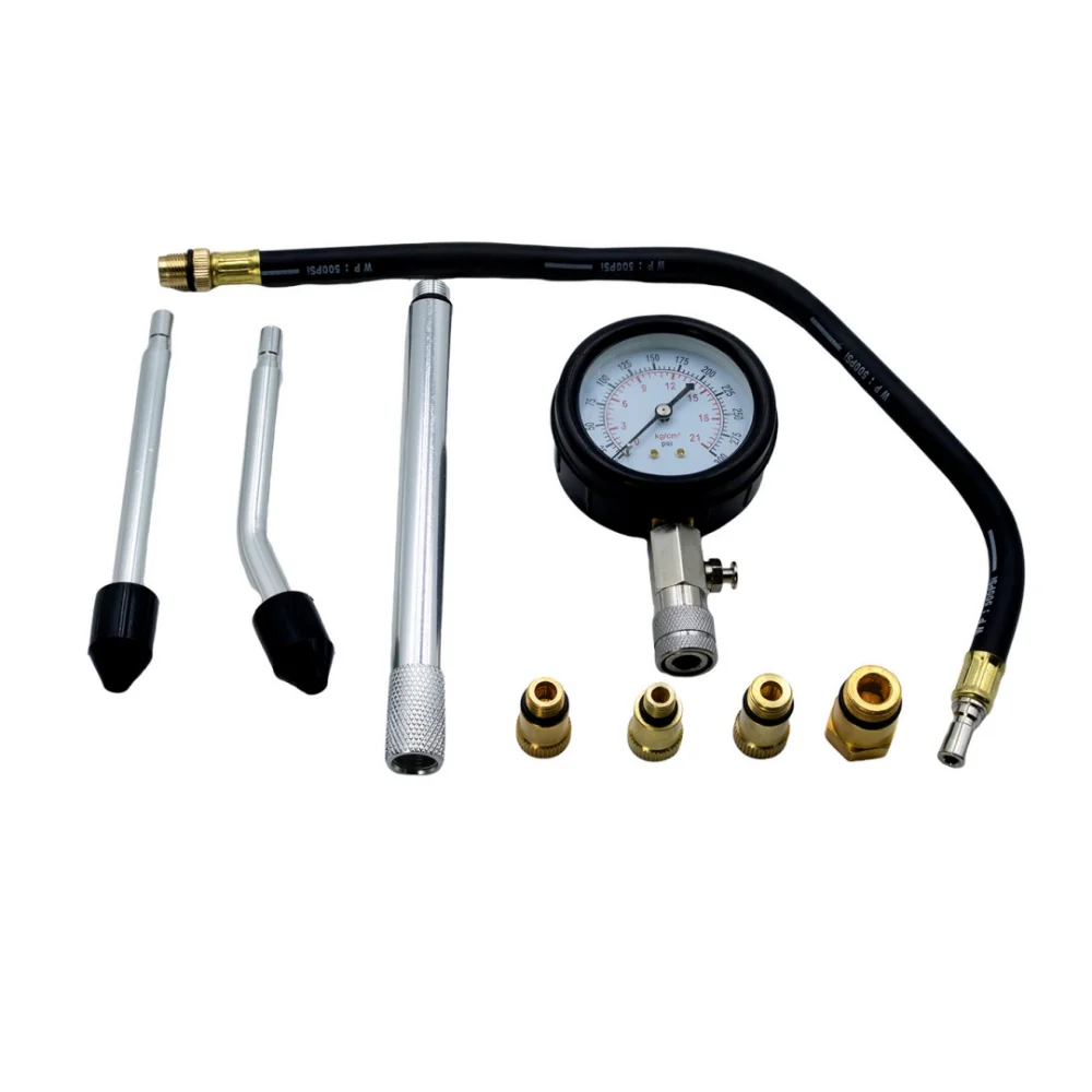 Auto Cylinder Pressure Gauge 0-300psi Motorcycle Repair Inspection Tool Gasoline Engine Compression Tester